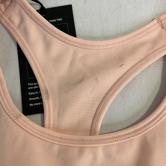 New Nike Dri Fit Swoosh Sports Bra Mid Impact Coral Pink Women's Small - Picture 3 of 11